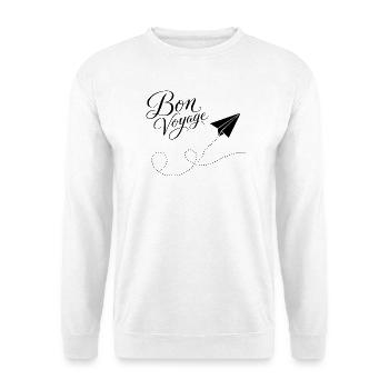 Bon Voyage gute Reise Papierzug Flugzeug France - Unisex Pullover - Weiß - Vorne