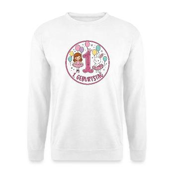 Erster Geburtstag Ballerina Hase - Unisex Pullover - Weiß - Vorne