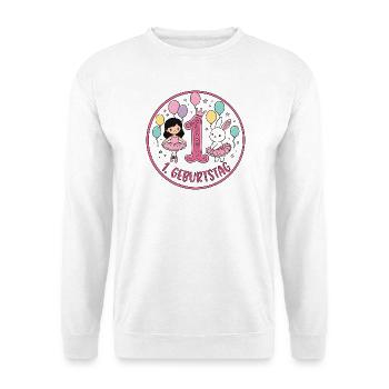Erstes Geburtstagsballerina - Unisex Pullover - Weiß - Vorne