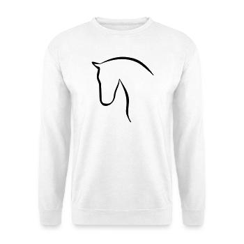 Pferd elegante Silhouette Pferdekopf - Unisex Pullover - Weiß - Vorne