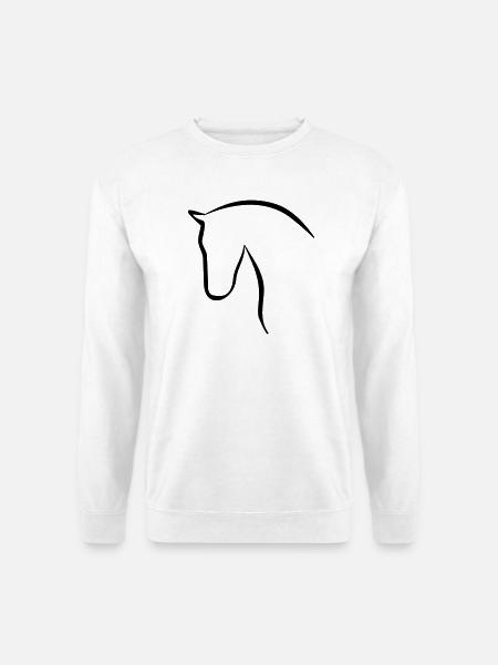 Pferd elegante Silhouette Pferdekopf - Unisex Pullover - Weiß