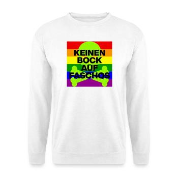 KEINEN BOCK AUF FASCHOS, NO NZS, NO AFD, GRÜN - Unisex Pullover - Weiß - Vorne