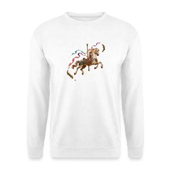 Goldene Karussellpferd und Feenbänder - Unisex Pullover - Weiß - Vorne