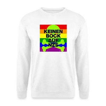 KEINEN BOCK AUF NZS, NO NZS, NO AFD, SKULL GRÜN - Unisex Pullover - Weiß - Vorne