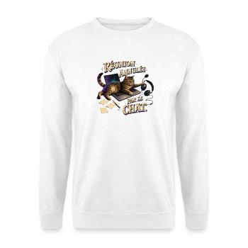 Réunion annulée par le chat - Sweat-shirt Unisexe - blanc - Devant