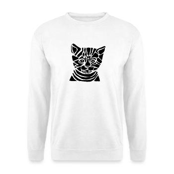 Black Graphic Cat – Geometric Portrait - Unisex Sweatshirt - white - Front