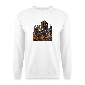 Hunter and dog at the high stand - Unisex Sweatshirt - white - Front