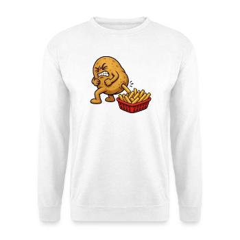 Préparation de pommes de terre Frites Frites drôles - Sweat-shirt Unisexe - blanc - Devant