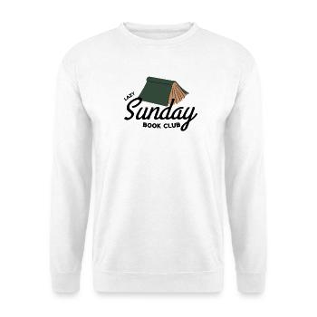 Lazy Sunday Book Club Vintage Aesthetic  - Unisex Pullover - Weiß - Vorne