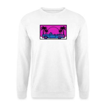Retro 80er Auto Logo - Unisex Pullover - Weiß - Vorne
