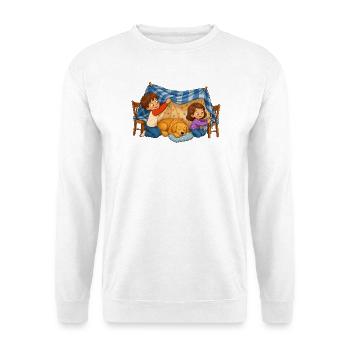 Kinder Deckenhöhle mit Hund Kuscheliges Motiv - Unisex Pullover - Weiß - Vorne