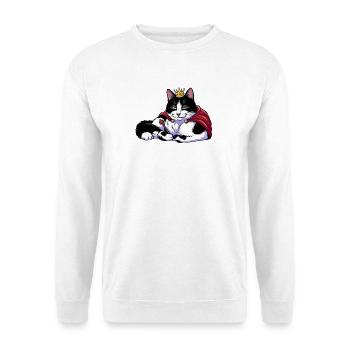 Königskatze mit Krone - Unisex Pullover - Weiß - Vorne