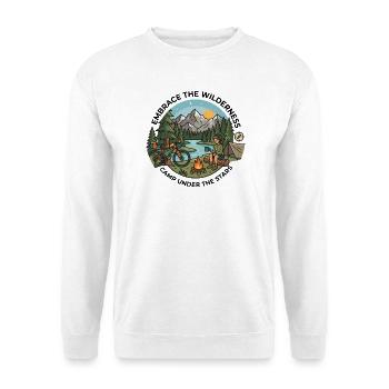 Camp Under The Stars Bikepacking Adventure Tee - Unisex Pullover - Weiß - Vorne