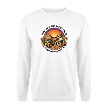 Navigieren Sie durch das Wilderness Bikepacking Karten-Shirt - Unisex Pullover - Weiß - Vorne