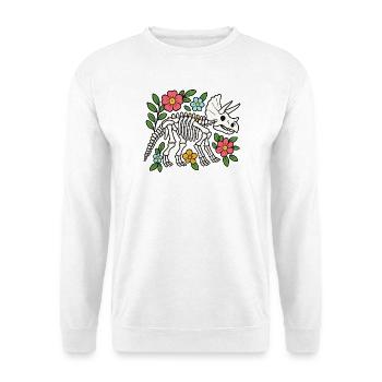 Triceratops Skelett mit Blumen - Unisex Pullover - Weiß - Vorne