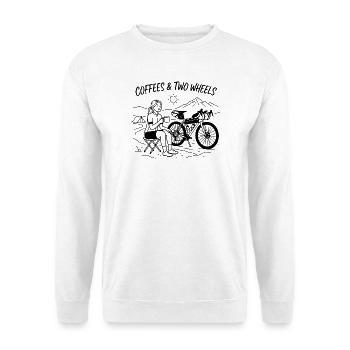 Coffees & Two Wheels Gravel Bike Art - Unisex Sweatshirt - white - Front