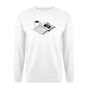 Lesen & Kaffee | Flucht - Unisex Pullover - Weiß - Vorne