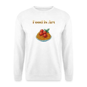 La nourriture est de l’art ... Spaghettis aux boulettes de viande - Sweat-shirt Unisexe - blanc - Devant