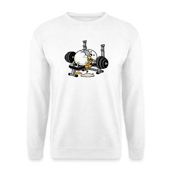 Egg Bodybuilder | Humor-Bodybuilding - Unisex Pullover - Weiß - Vorne