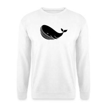 Whale silhouette minimalist sea motif - Unisex Sweatshirt - white - Front