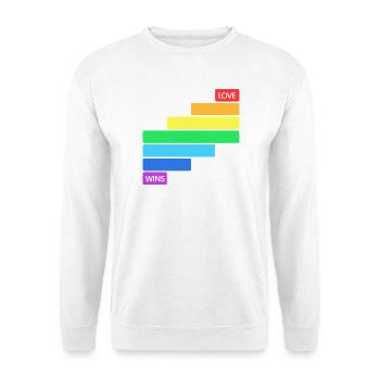 Love Wins - Regenbogen Querstreifen Design - Unisex Pullover - Weiß - Vorne