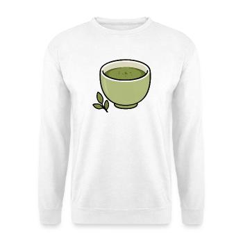 Minimalistische Matcha-Teetassen-Illustration - Unisex Pullover - Weiß - Vorne