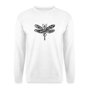 Black Vintage Dragonfly – Insect Illustration - Unisex Sweatshirt - white - Front