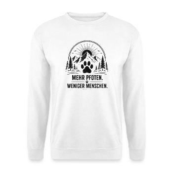 Mehr Pfoten Weniger Menschen - Unisex Pullover - Weiß - Vorne
