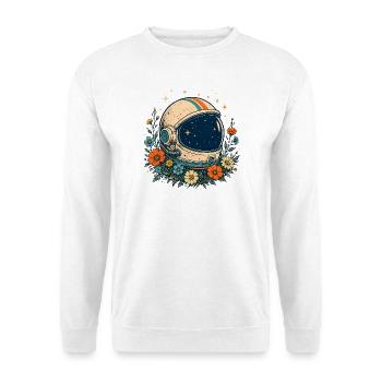 Cosmos Flowers Astronaut Helmet - Unisex Sweatshirt - white - Front