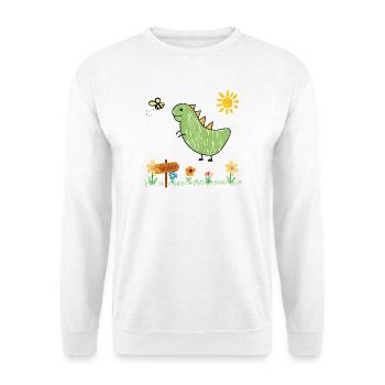 Dino Jardin Vert Enfant - Sweat-shirt Unisexe - blanc - Devant