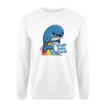 Rainbow Whale Hello There - Unisex Sweatshirt - white - Front