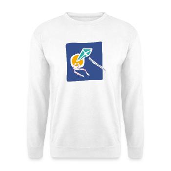 Kite in the Sky – Minimalist Art - Unisex Sweatshirt - white - Front