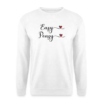 Easy Peasy Design with heart - Unisex Sweatshirt - white - Front