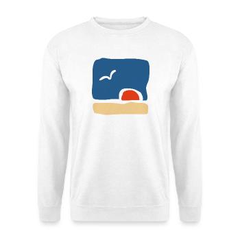 Oiseau au coucher du soleil – Art minimaliste - Sweat-shirt Unisexe - blanc - Devant