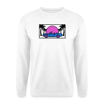 Graphisme de coucher de soleil en palmiers décapotables - Sweat-shirt Unisexe - blanc - Devant