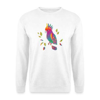 Design de dessin animé Cockatoo arc-en-ciel - Sweat-shirt Unisexe - blanc - Devant