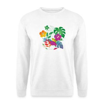 Tropical Flowers and Leaves Design - Unisex Sweatshirt - white - Front
