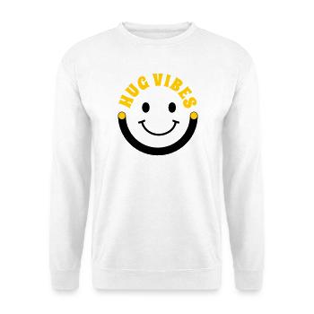 Minimalist Hug Vibes – Typographie avec courbe de sourire - Sweat-shirt Unisexe - blanc - Devant