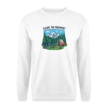 Vecteur de camping à vélo pour échapper à la route - Sweat-shirt Unisexe - blanc - Devant
