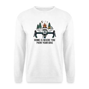 Home Is Where You Park Your Bike Camping Mug - Unisex Sweatshirt - white - Front