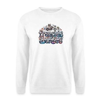 Frenchie biker - 004 - Sweat-shirt Unisexe - blanc - Devant