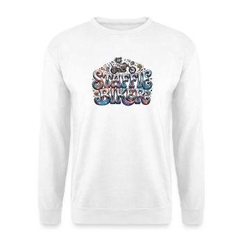 Staffie-Biker 4 - 130 - Unisex Pullover - Weiß - Vorne