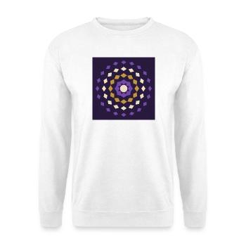 Golden purple mandala on night background - Unisex Sweatshirt - white - Front