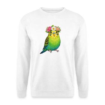 Perruche ondulée - Sweat-shirt Unisexe - blanc - Devant