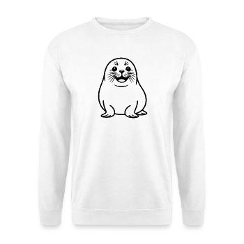 Cute Seal Line Drawing - Unisex Sweatshirt - white - Front