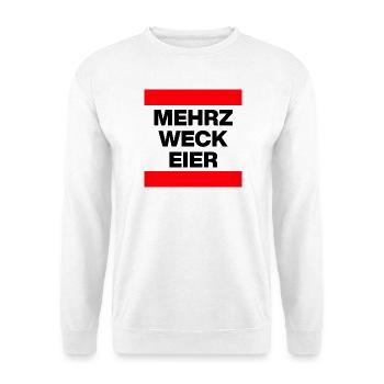 Mehrzweckeier MRZ LCK EIER, Humor, MÄRZ LECK EIER  - Unisex Pullover - Weiß - Vorne