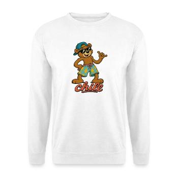 Cool summer bear in beach look - Unisex Sweatshirt - white - Front