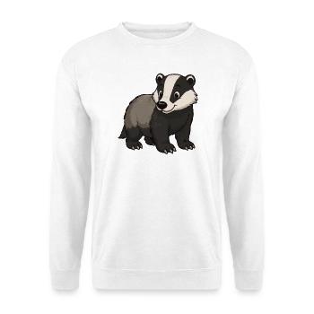 Mascotte blaireau câlin - Sweat-shirt Unisexe - blanc - Devant