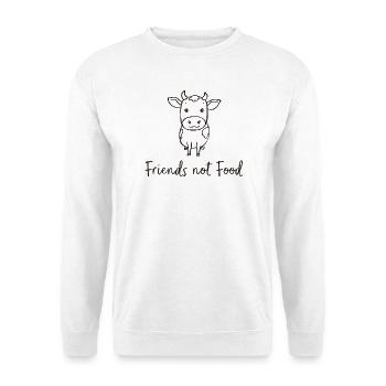 Friends Not Food Kuh Vegan Minimalistisch - Unisex Pullover - Weiß - Vorne