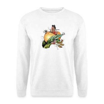 Butterflies on an orange - Unisex Sweatshirt - white - Front